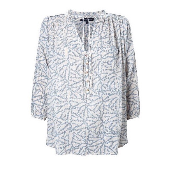 French Connection Printed Peasant Top - Picture 4 of 4